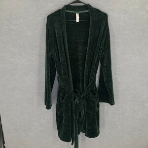 Gilligan OMalley Sleepwear Robe Green Soft Plush Lounge Bath Belted Sz‎ Medium
